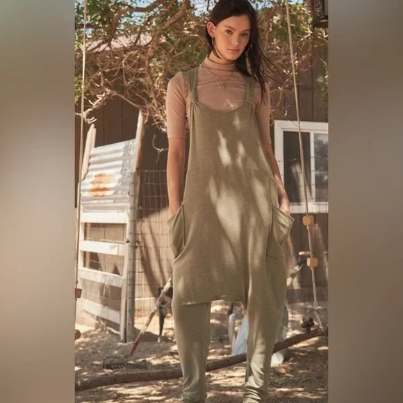 Olive Green Jumpsuit NWOT - Picture 1 of 13